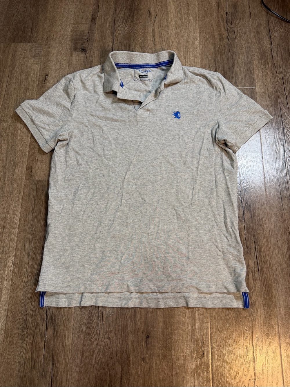 Express Beige Polo with Blue Logo